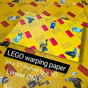 LEGO MiniFigurines Thick Gift Warping Paper X1 Sheet Size: 39x27 Inches (L x W)